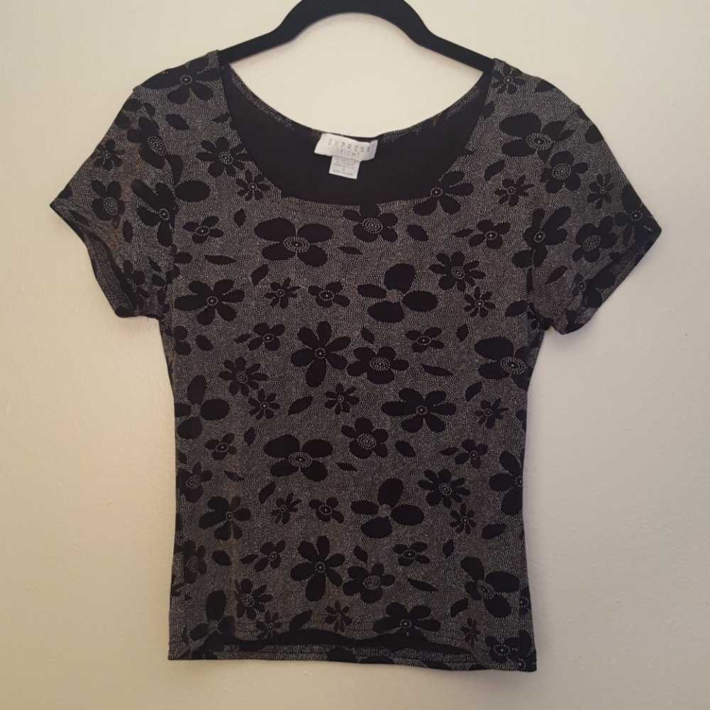 Vintage 90's Express Tricot Floral Top - Size S